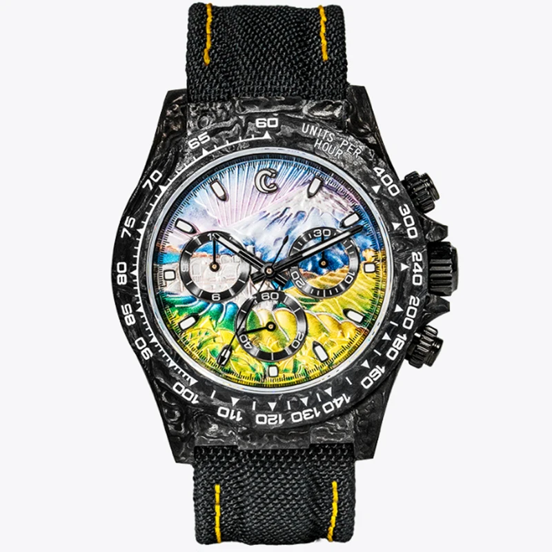 CRONUSART Men Chronograph Watch 40mm Automatic Mechanical