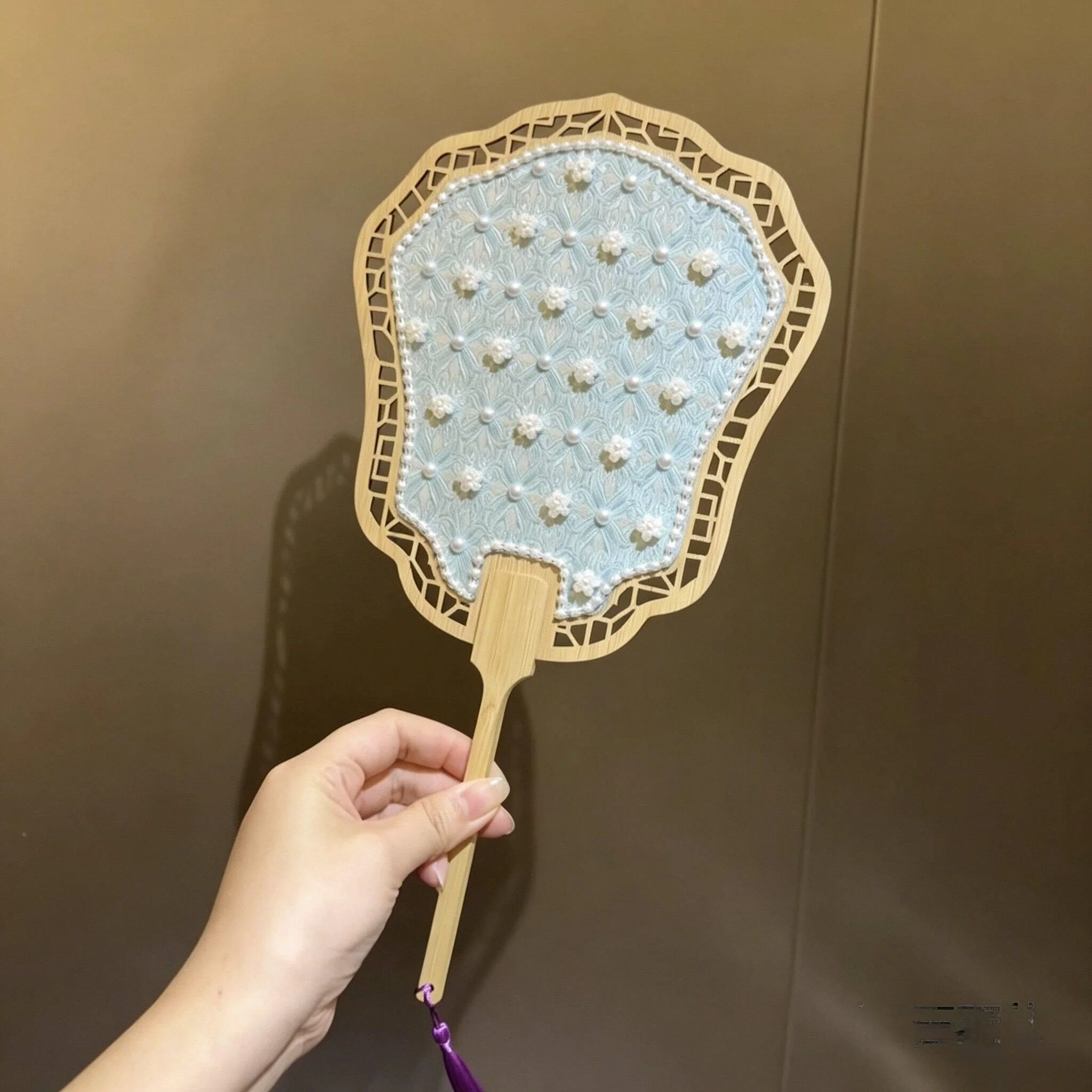 Handmade DIY Pearl Fan Material Kit Traditional Artisan Craft Festival Gift Salon Event Team Building Activity Warm-Up