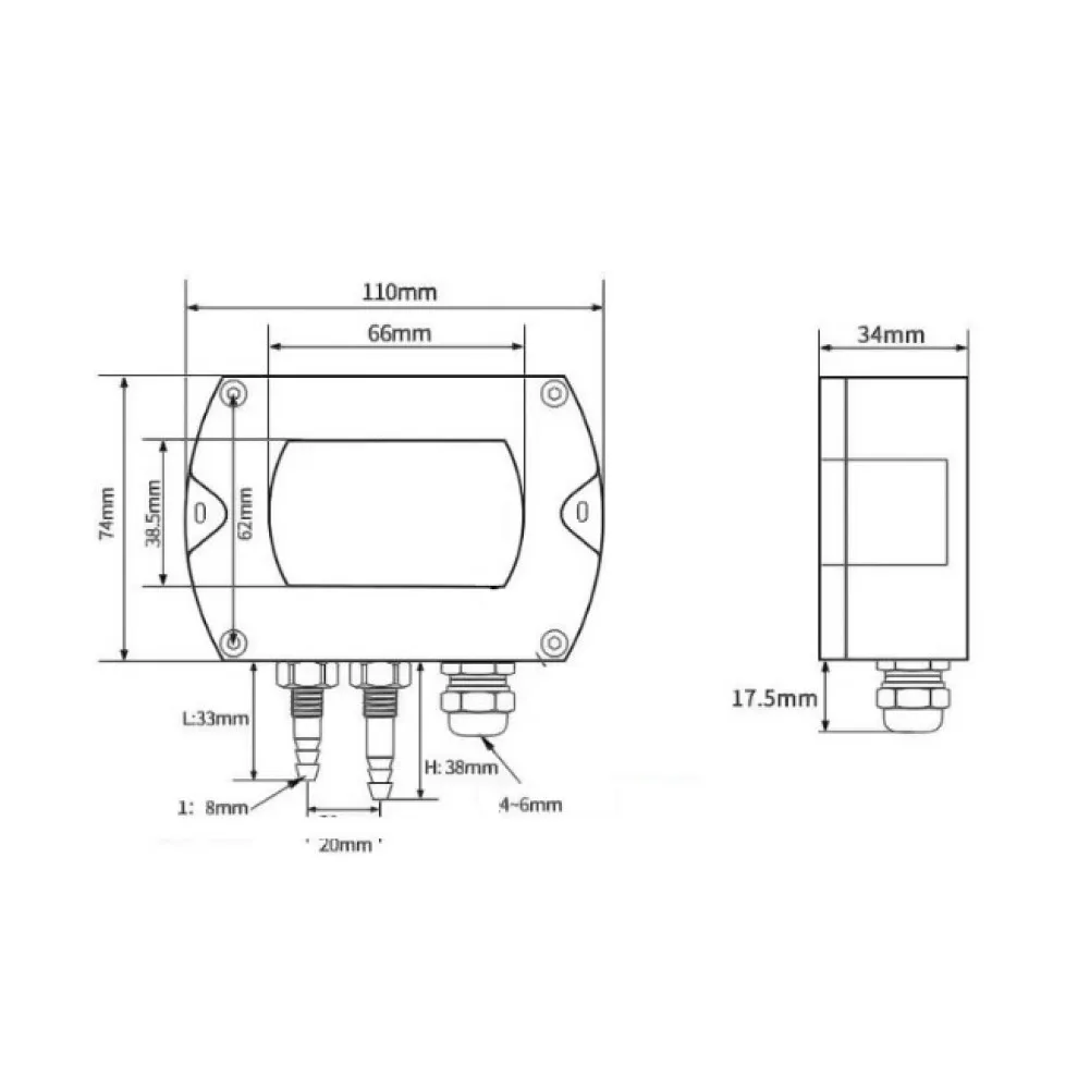 Differential Pressure Transmitter with 4-20mA Output Aluminum Enclosure Suitable for For industrial Automation Environments