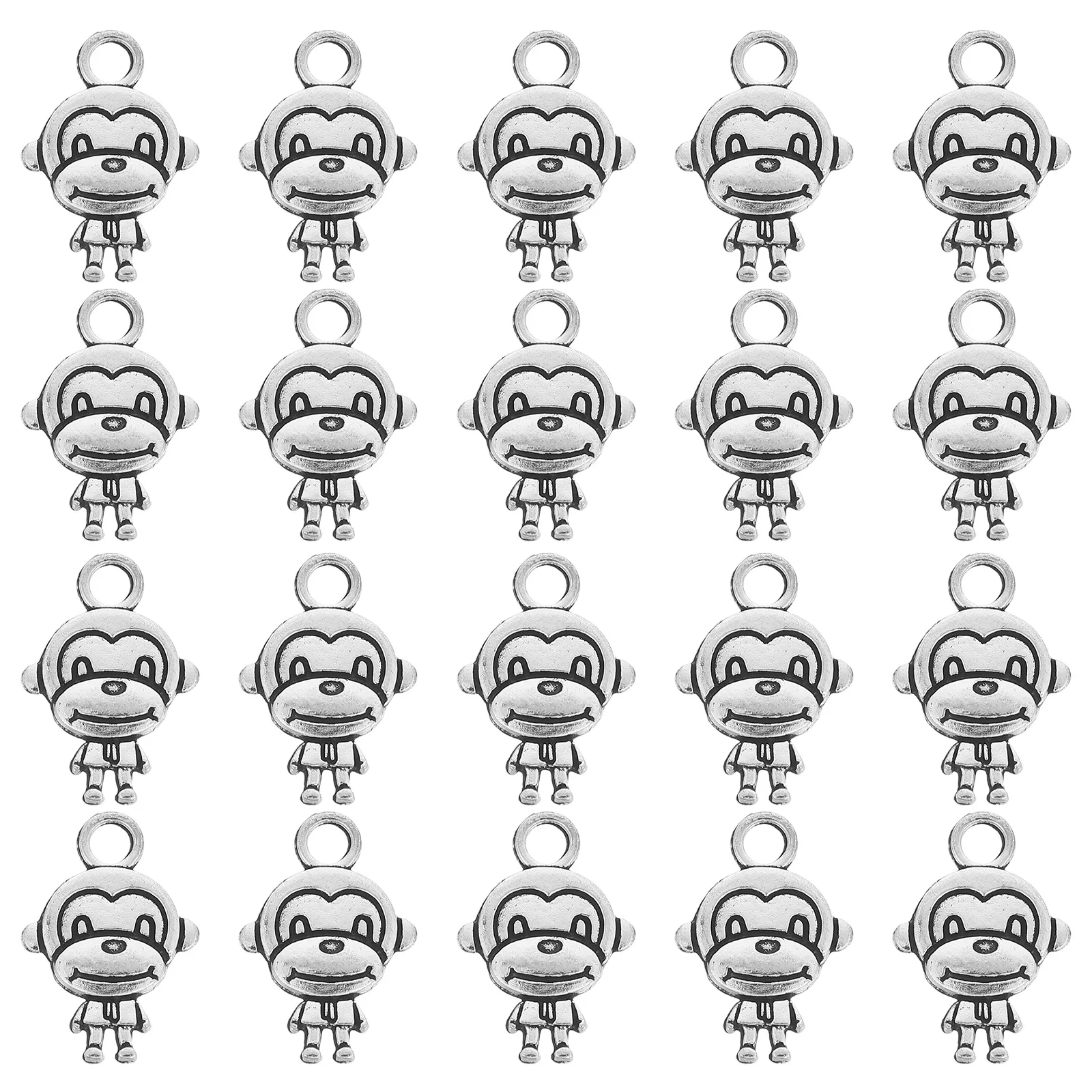 

20pcs Monkey Pendant Charms Alloy Diy Jewelry Making Accessories For Necklace Bracelet Keychain Craft Projects Silver