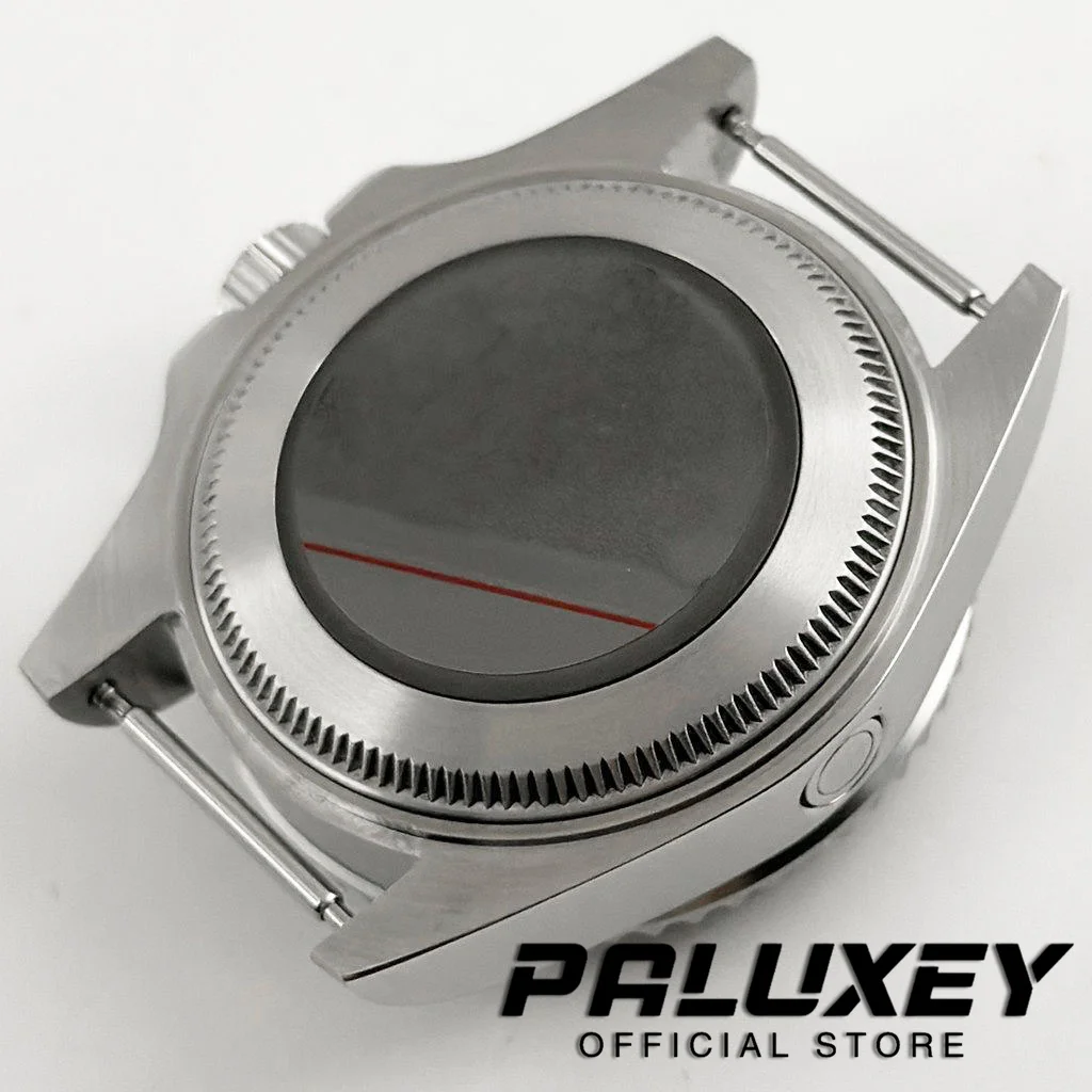 Pvd 44mm profunda mar homenagem grande cristal de safira à prova dwaterproof água caso relógio caber nh35 nh36 nh34 nh38 nh39 nh70 nh72 movimento peças relógio