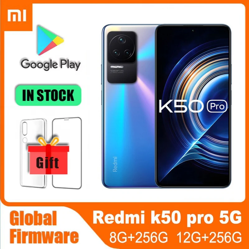 Global rom Smartphone Xiaomi Redmi K50 Pro 5G MTK Dimensity 9000 120W Carregamento Rápido 5000mAh telefone usado