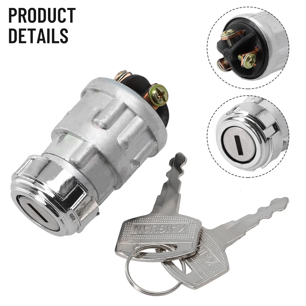 

1pc Universal Car Boat Motorcycle Ignition Starter On-off Switch -With Three Stalls Position & 2 Key Fit For Most Cars