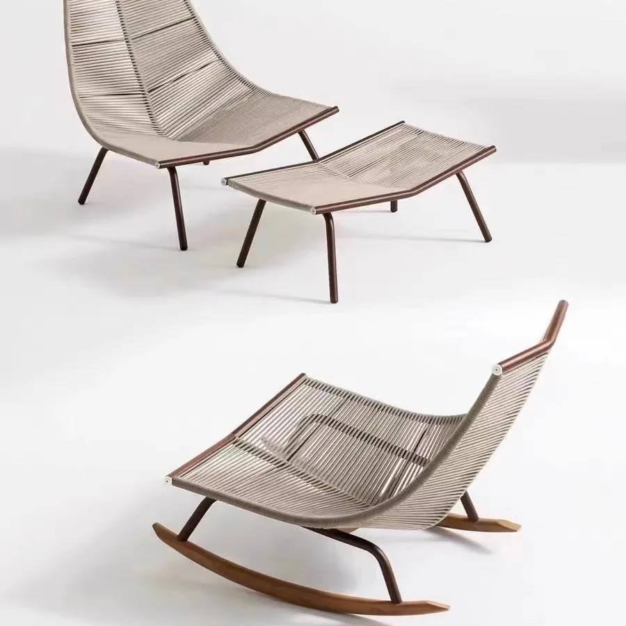 

Outdoor sofa rattan single leisure balcony creative rocking chair