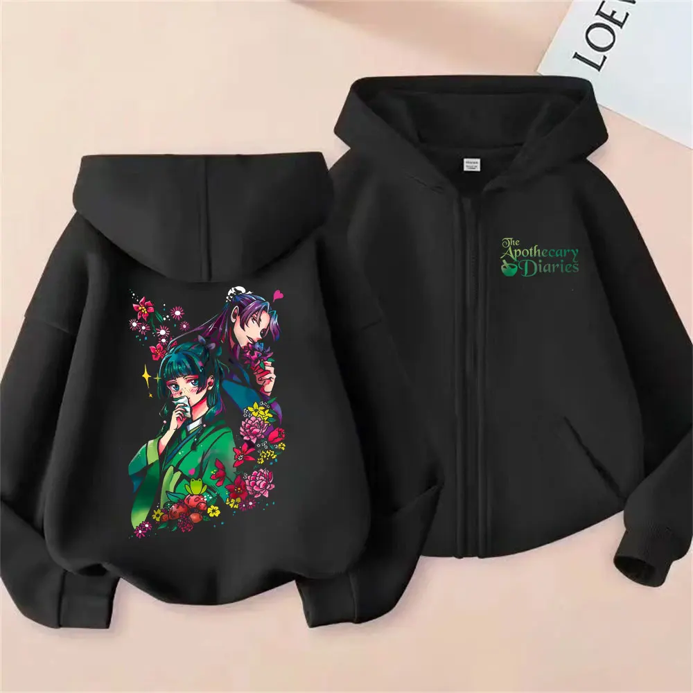 

Anime The Apothecary Diaries Maomao Kawaii Funny Graphic Zipper Hoodie Men Women Clothing Casual Cotton Cartoon Zip Up Hoodies