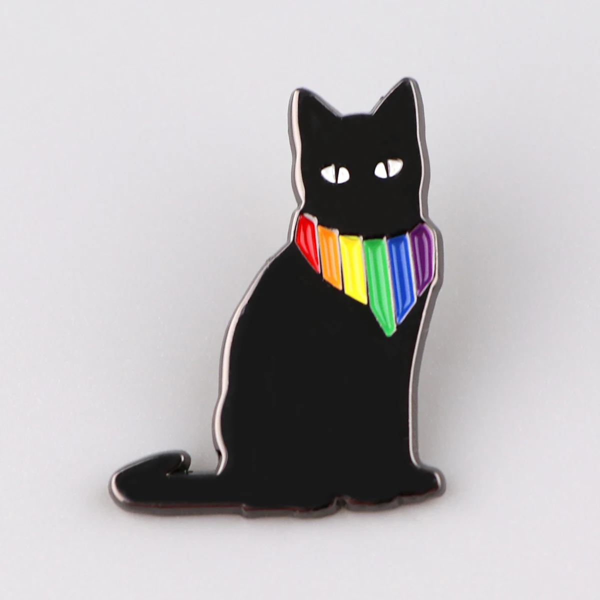 أسود القط قوس قزح Gay Pride المينا دبوس التلبيب دبابيس الظهر دبابيس على الملابس والمجوهرات هدية اكسسوارات