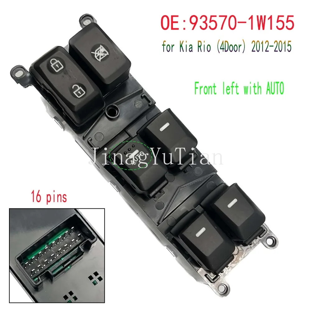 

Car Accessories For Hyundai Kia Rio Pride 2012 2013 2014 2015 Font left Electric Power Window Switch Control Lifter Button Parts