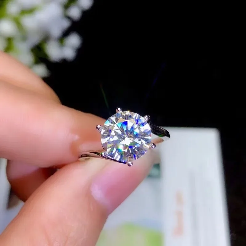 

Simple 3ct Moissanite Ring for Wedding D Color Moissanite Wedding Ring Soild 925 Silver Moissanbite Jewelry