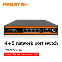 PEGATAH POE Switch 4/8 Port, Active POE for IP Cameras/CCTV Security, Wireless AP Switch, Gigabit IEEE 802.3 AF/AT