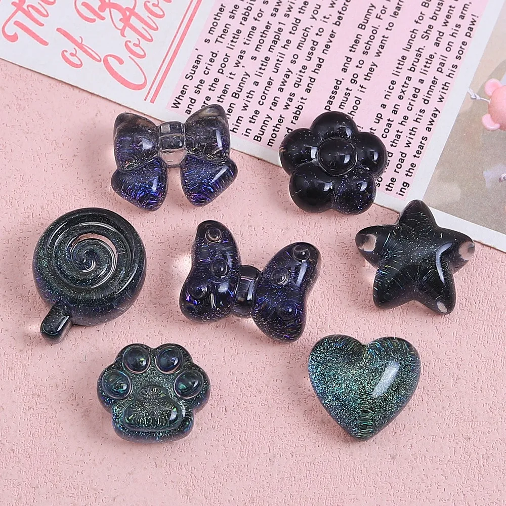 10Pcs Kawii Mini resin Flower Series Miniature Flat Back Cabochons For Hairpin Scrapbooking DIY Home Decor Craft Accessories