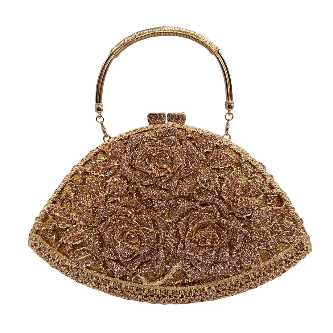 

Crystal Bag Full Diamond Dinner Premium Light Luxury Rose Rhinestone Portable Banquet Women's Clutch