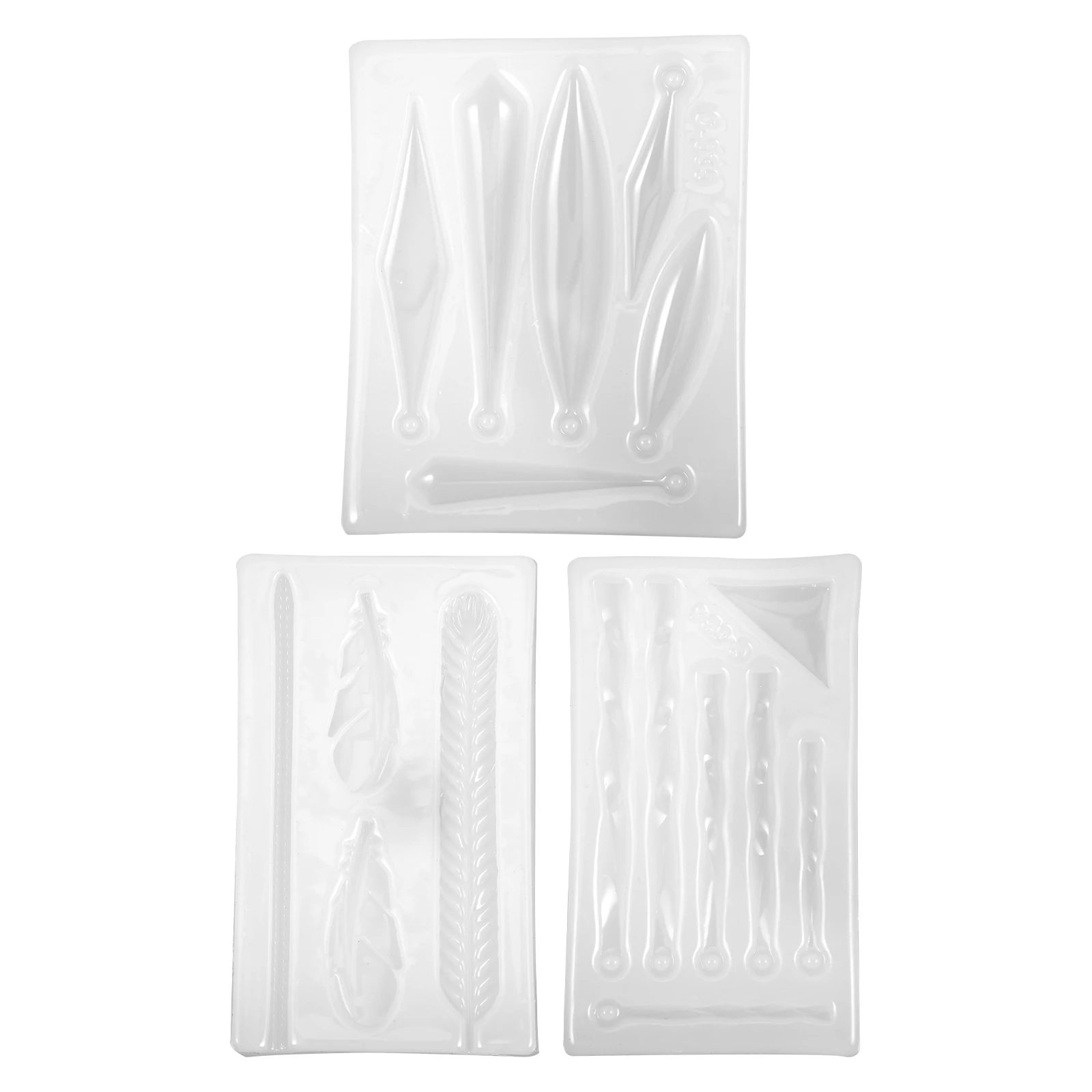

3 Pcs Earring Mold Silicone Casting Jewelry DIY Spiral Pendant Silica Gel Flexible Reusable Creative Accessories