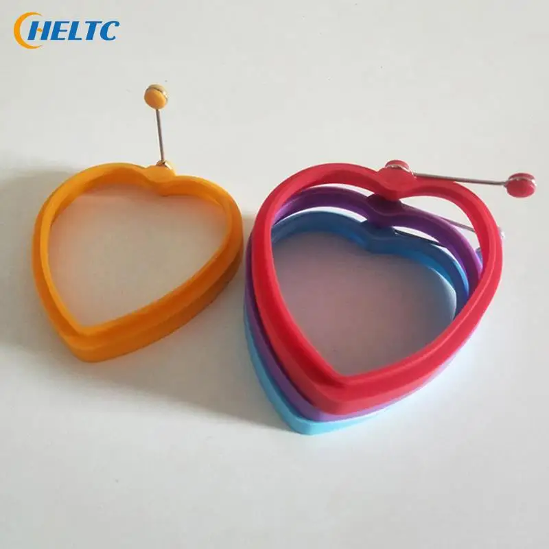 Round Heart Shap Fried Egg Mold Food Grade Silicone Egg Ring Fry Omelette Pancake Non-Stick Cooking Tools DIY Baking Accessories