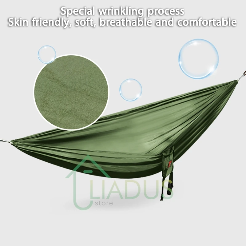 

Outdoor Hiking Cycling Camping Portable Quick Storage Hammock 2.7mX1.4m 210T 70D Nylon Cloth Anti-rollover Camping Hammock
