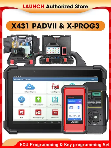 D X-431 LAUNCH X431 PAD 7 및 X-PROG3 자동차 진단 프로그래밍 도구, 모든 키 분실 키 프로그래머, 이모빌라이저 PADVII PAD7