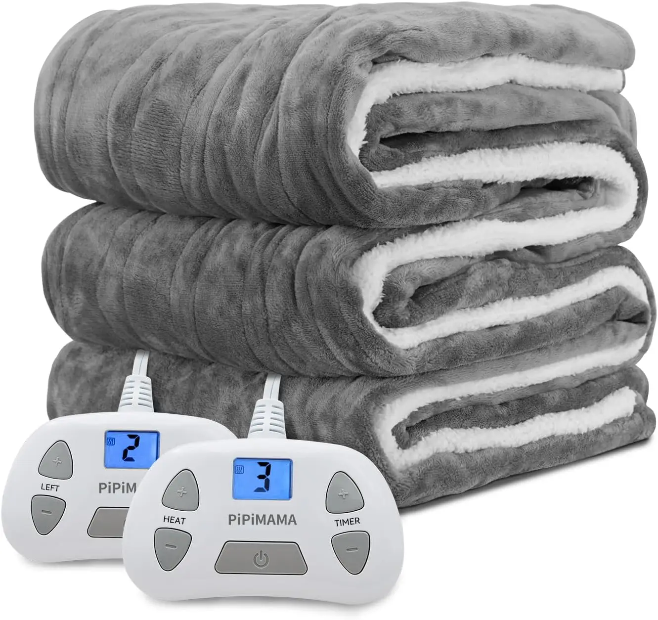 

Heated Blanket King Size Dual Control 100"x 90" Flannel & Sherpa Electric Blanket King with 10 Heating Levels,12 Hours Auto Shut