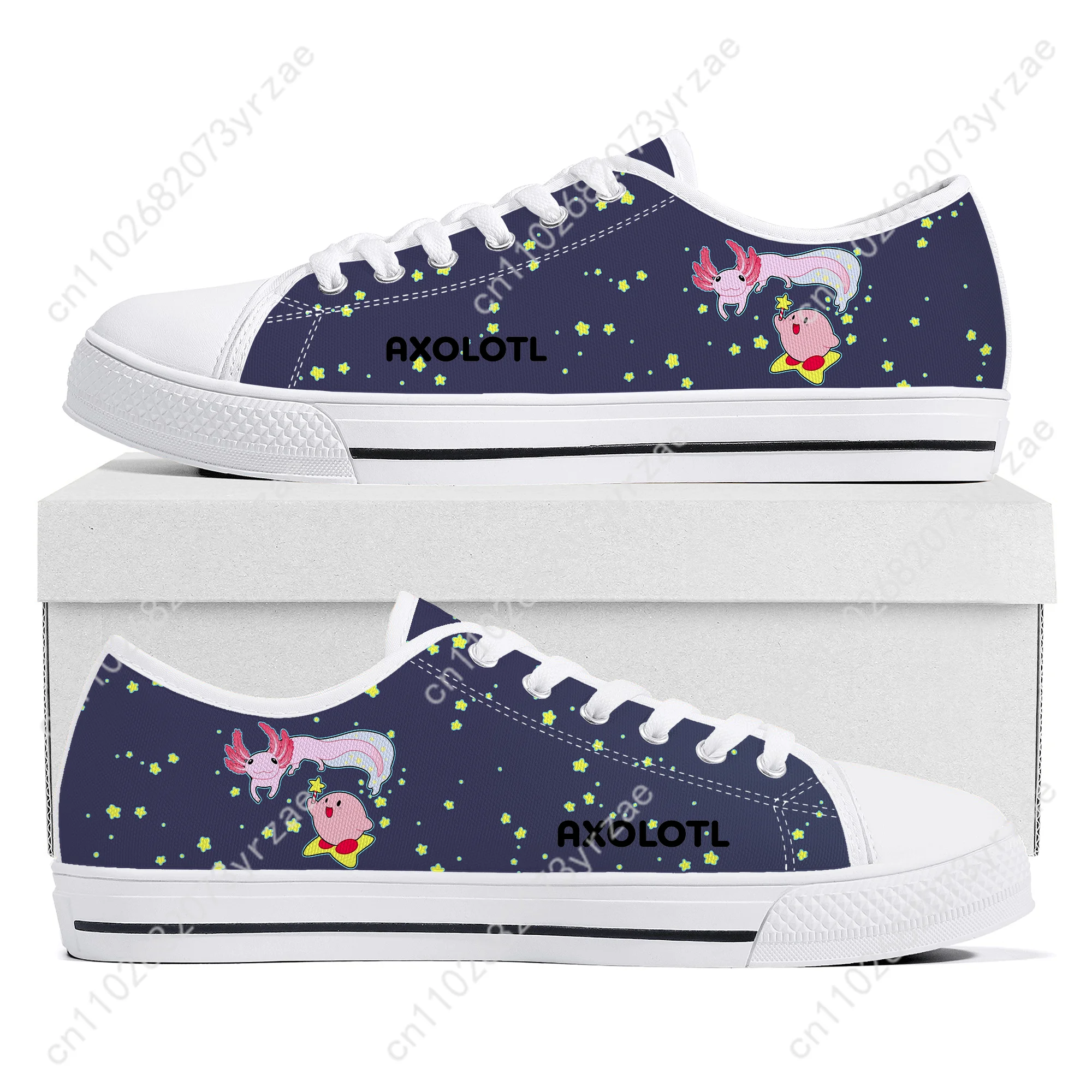 Axolotl Low Top High Quality Sneaker Mens Womens Teenager Canvas Sneaker Casual Shoes Personalized Fashion Patterns Custom Shoes