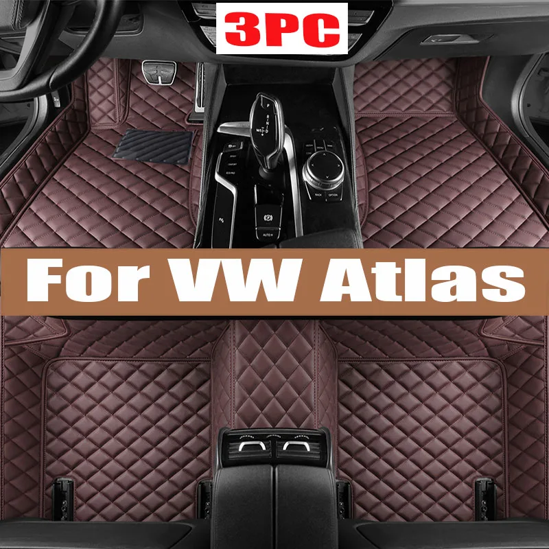 

Car Mats For VW VW Atlas Teramont CA1 2017~2022 Auto Interior Parts Floor Rug Carpet Luxury Leather Mat Car Accessories