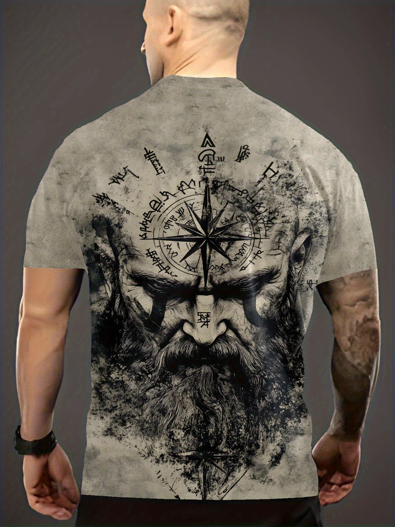 Men's T-Shirt Viking Compass Creative 3D Printed Pattern Design Summer Breathable Street Fashion Daily Leisure Sports T-Shirt