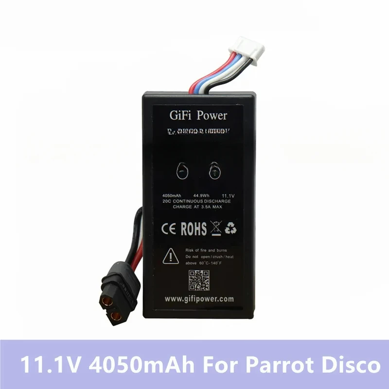 GiFi Power 11.1V 4050MAh Li-Po RC Drone Parrot Disco Battery