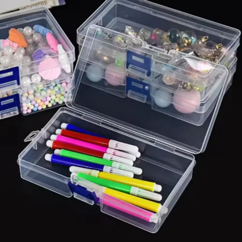 Clear Plastic Rectangular Storage Box Waterproof Dustproof Screwdrivers Bits Tools Organizer Case Transparent Packing Container