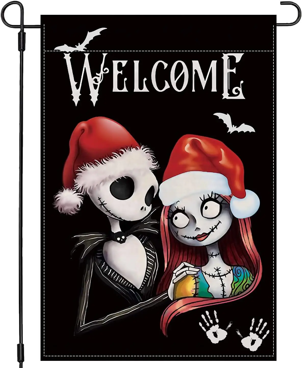 Christmas Welcome Flag Nightmare Before Christmas Garden Flag 12 X 18 Inches Yard Decorations Flag for Fall Outdoor Flag