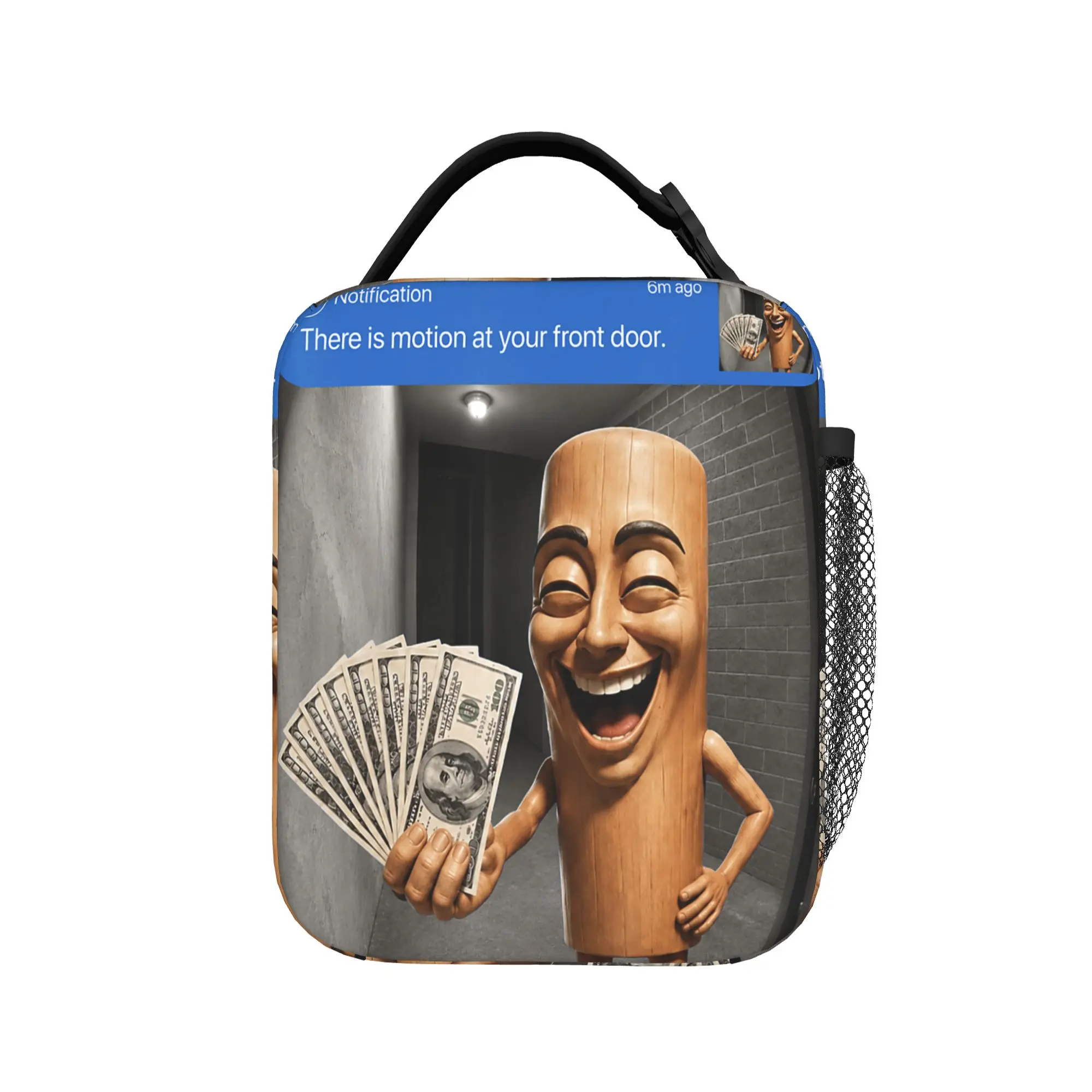 There is Motion At Your Front Door Tung Tung Sahur Lunch Bag For Unisex Lunch Box Office Cooler Bag Portable Thermal Lunch Bags