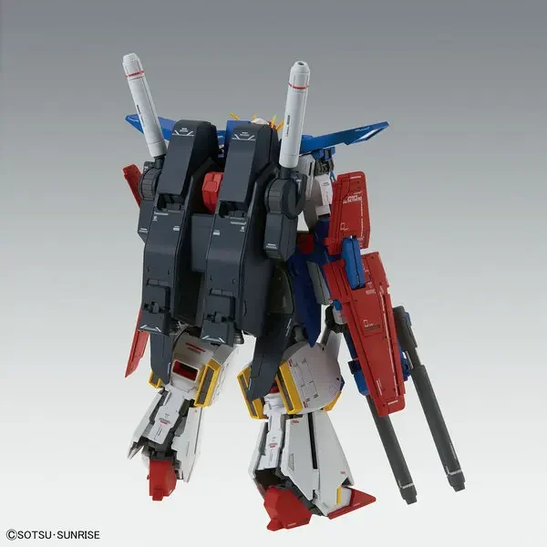 Bandai Original Anime Figura Modelo Brinquedos, MG 1: 100, MSZ-010S Enhanced ZZ Gundam Ver Ka Coleção de Ação, Boneca de Montagem em PVC, Em estoque