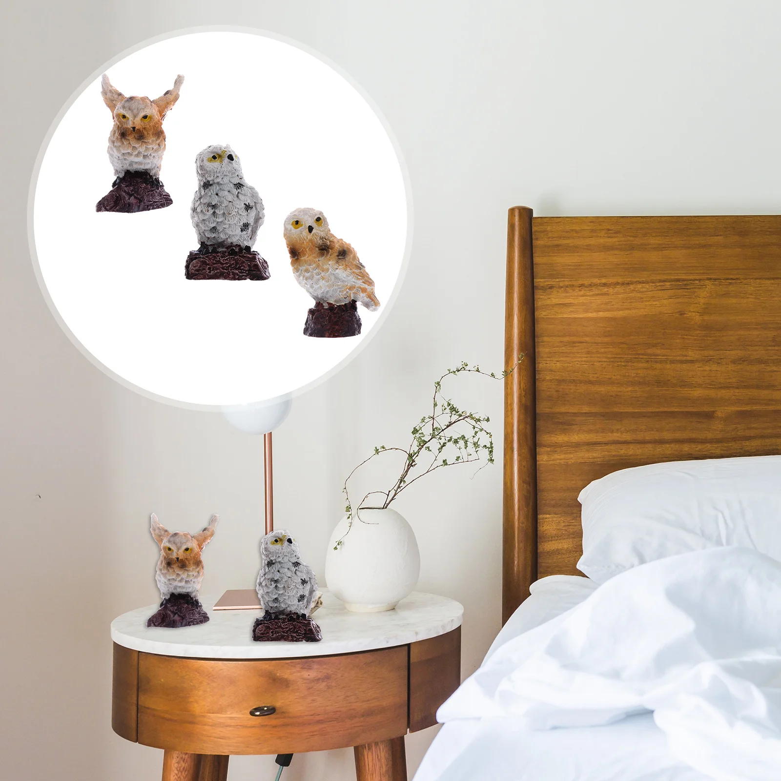 

Mixed Design Mini Owl Desktop Ornaments Fine Craftsmanship Resin Garden Decor for Indoor Outdoor Micro Landscape Decoration