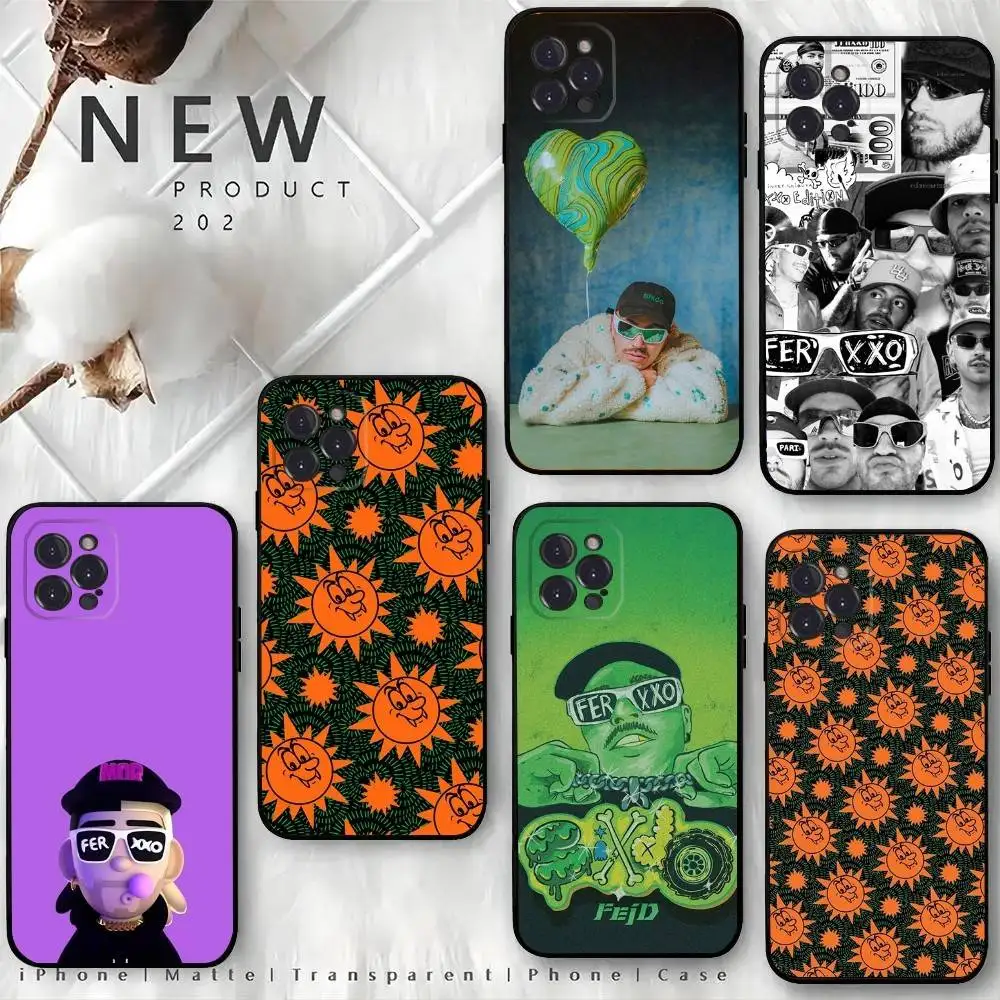 

F-Feid F-Ferxxocalipsis Phone Case For iPhone 16,15,14,13,12 Mini 11 Pro XR,X,XS,MAX 7,8 Plus Silicone Cover Soft Black
