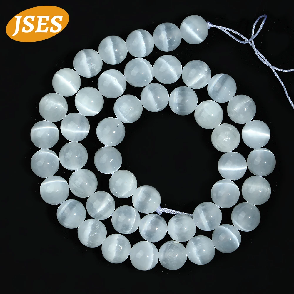 AA-Calcite Sélénite Blanche Naturelle, 4 6 8 10mm, Perles de Pierres Précieuses pour Bijoux, Bracelet de Direction, Collier, Perles en Clip, DIY