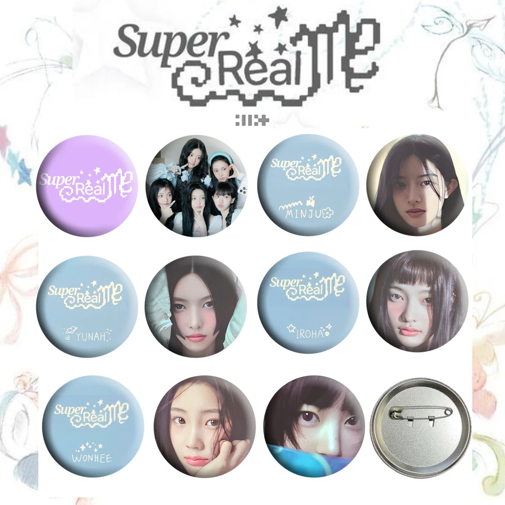 2Pcs/Set KPOP ILLIT Badge Super Real Me Metal Brooch MINJU IROHA WONHEE MOKA YUNAH Bag Clothing Accessories Fans Collection Gift