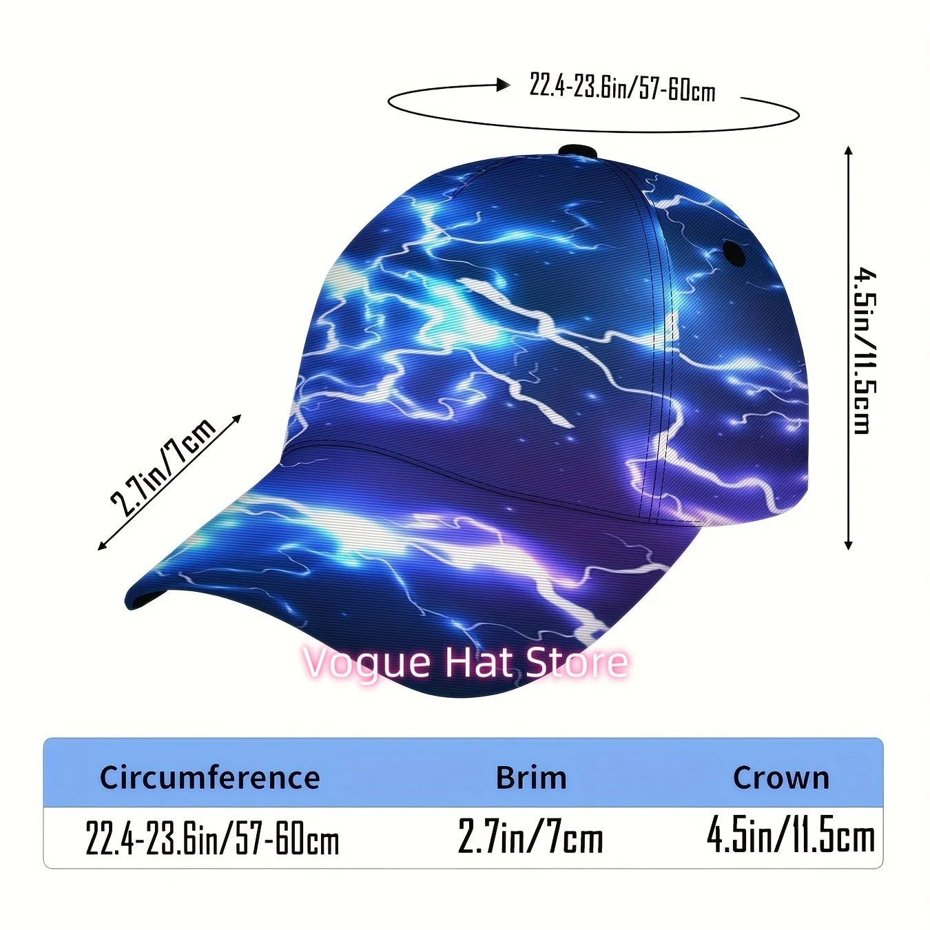 1pc of Electric Arcs Digital Artwork Baseball Cap - Adjustable, Lightweight, And Foldable Sports Hat Suitable for Outdoor Activi