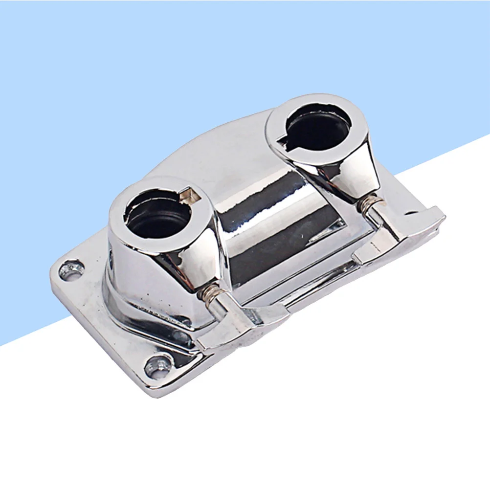 Durable Metal Double Hole Drums Base Plate Drum Tom Mount Bracket Rack Clamp Percussion Accessory WC80