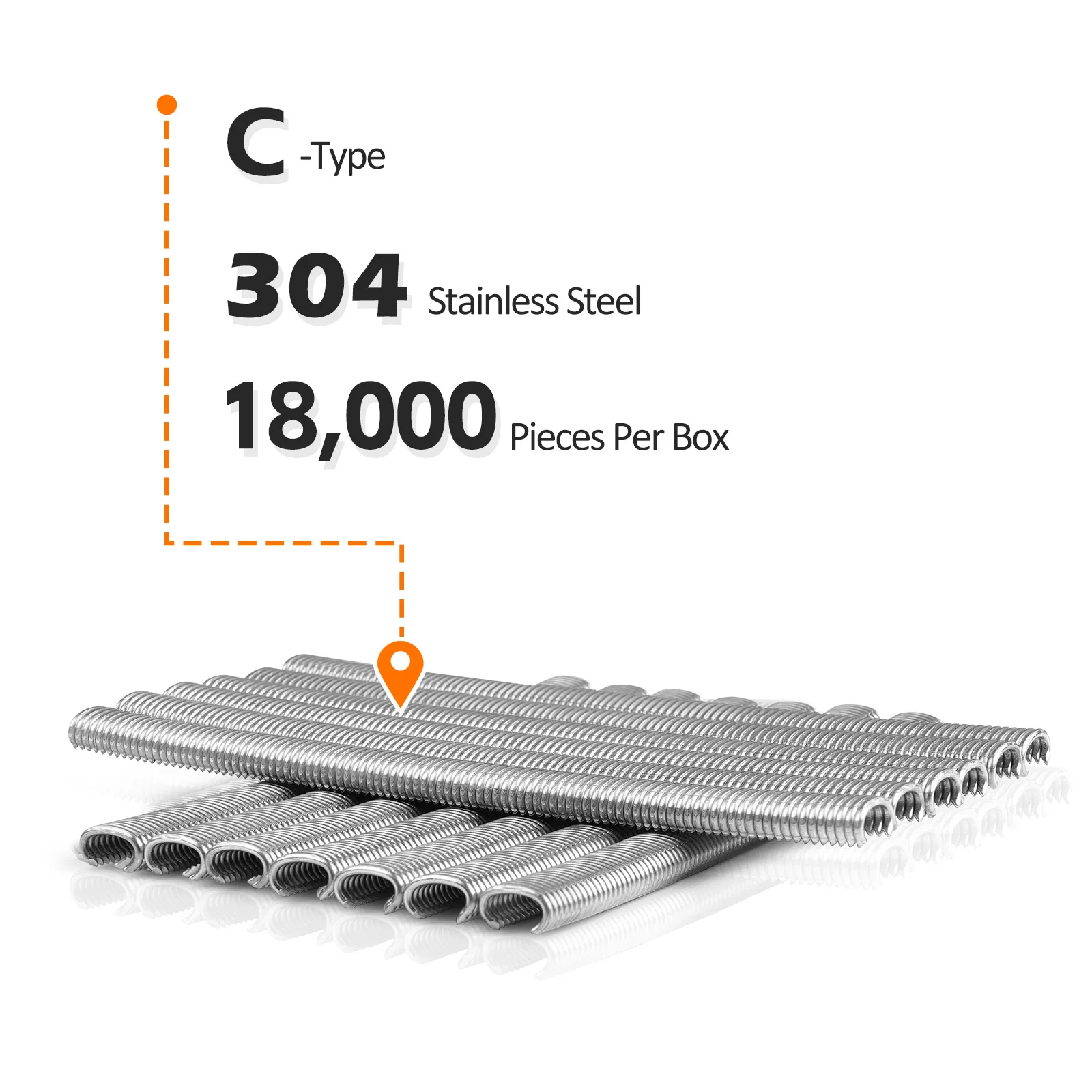 KAMSIN K-SC712 Hog Ring Staples C1214 11/32' Inner Crown Galvanized Steel 18000PCS/Carton 15.9C-Type Machine Staples For Cage