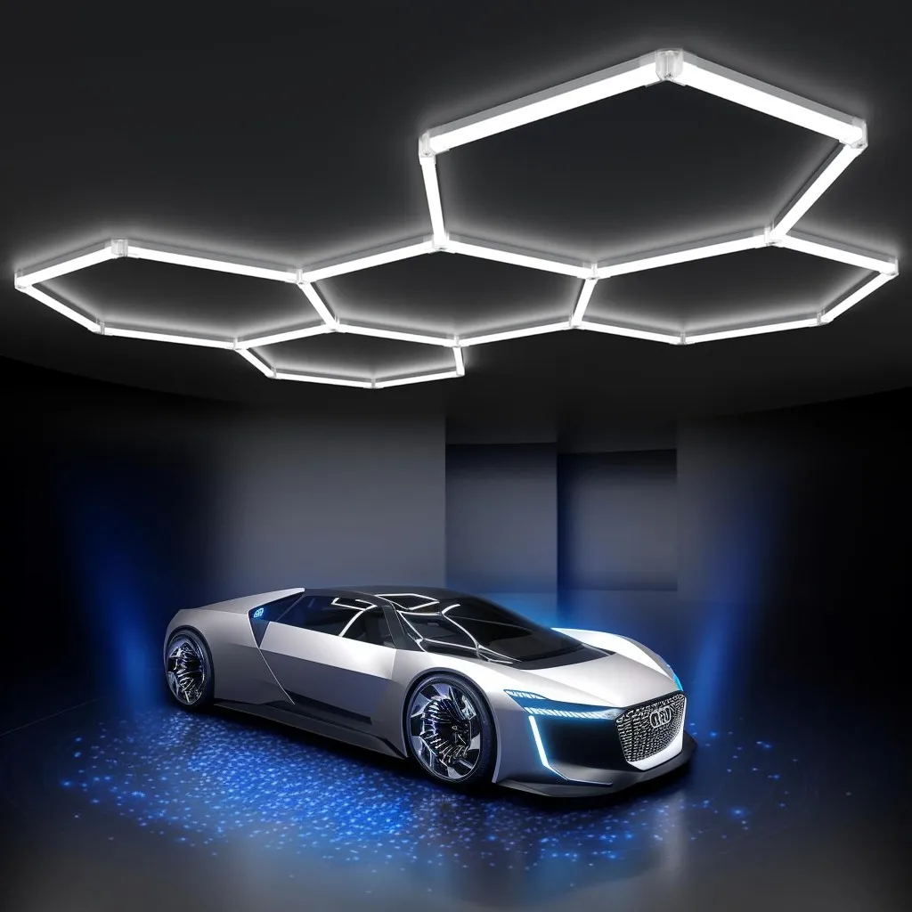 Hexagon Garage Light 25 Pack Car Tubes Premium Materials  High Brightness 192W, 23040LM Shopping Mall