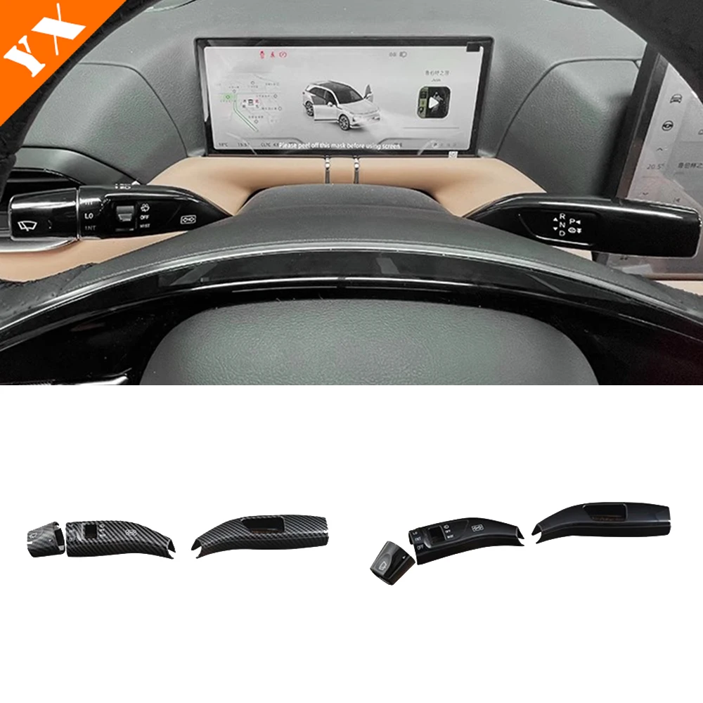 

For xpeng g6 xiaopeng g6 2024 2025 2026 accessories Black Carbon Car Steering Wheel Shift Paddles Decor Sticker Cover Garnish