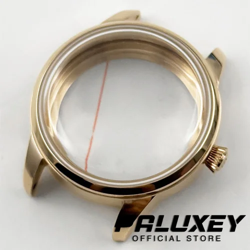 Imagen 2 del producto Caja de reloj de acero inoxidable para cócteles, oro rosa, 33MM, corona S, compatible con movimiento NH34 NH35 NH36 NH38 NH39 NH70 NH72