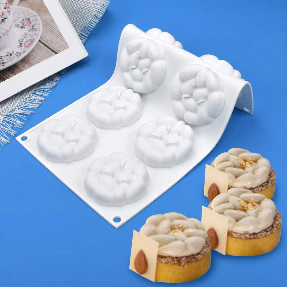 Dorica New 1/8 Holes Almond Silicone Cake Mousse Mold Diy Handmade Soap Mould Fondant Cake Decorating Tools Kitchen Bakeware