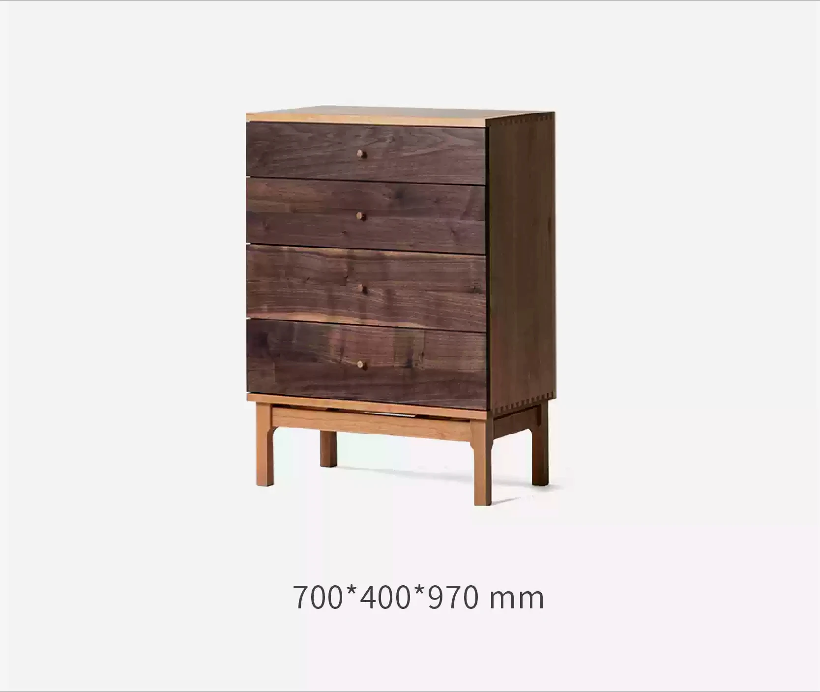 Cherry wood combination four draws eight draws glass storage chest