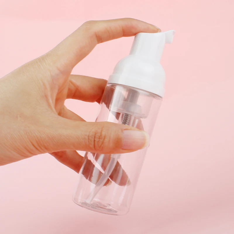 12Pcs 30/60ml Mini Foaming Soap Pump Refillable Empty Bottle White Portable Plastic Foam Dispenser Bottle for Cleaning Travel