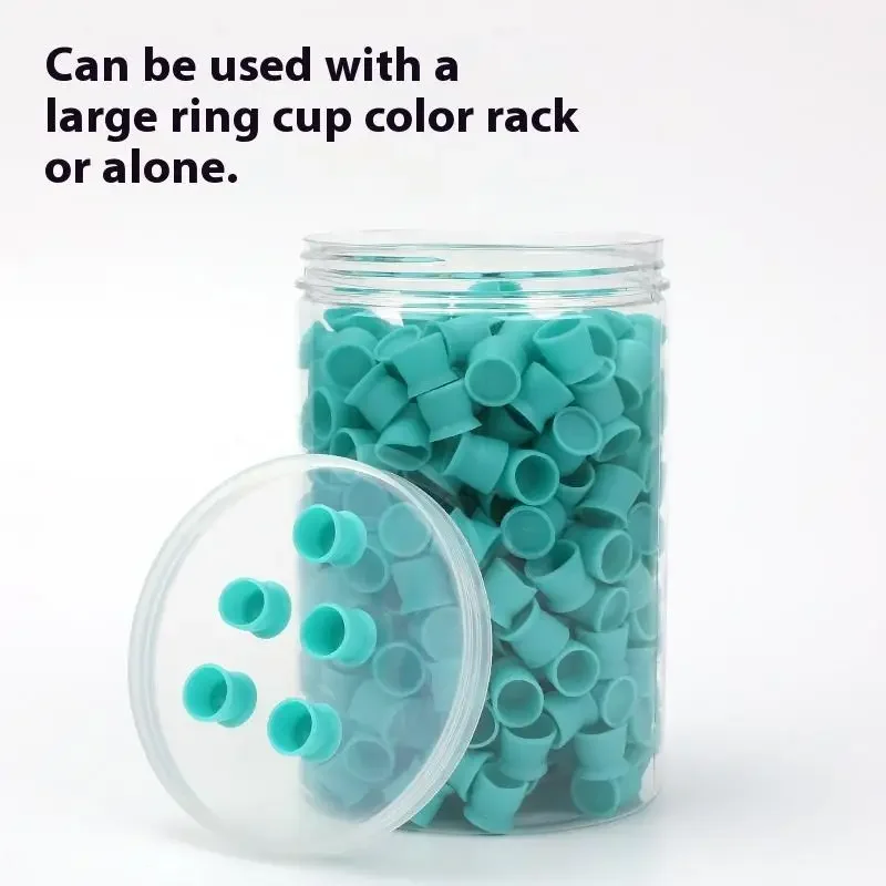 300Pc/Pack Disposable Silicone Tattoo Ink Cups Color Cup With Base Pigment Holder Container Cap Tattoo Accessory For Tattoo Ink