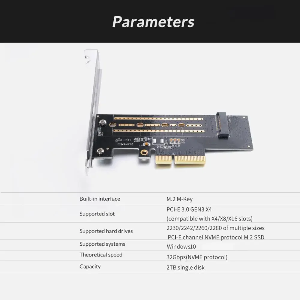 ORICO PSM2 PCI-E PCI Express 3.0 Gen3 X4 To M.2 Mคีย์SSD M2 Keyการ์ดเชื่อมต่อสําหรับPCI Express 3.0X4 2230 2242 2260 2280 ขนาด