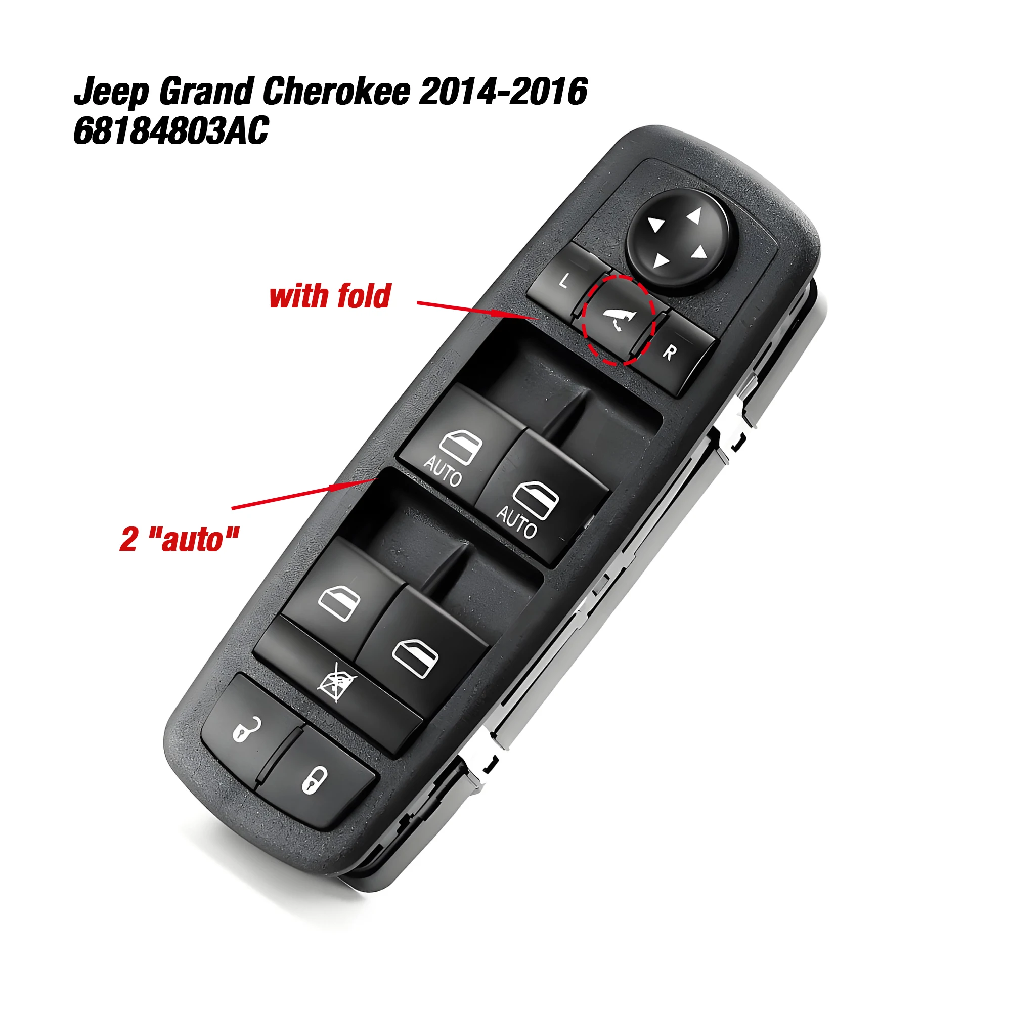 

68184803AC 68184803AB/AA для Jeep Grand Cherokee 2014-2018, передний левый главный переключатель управления стеклоподъемником со стороны водителя