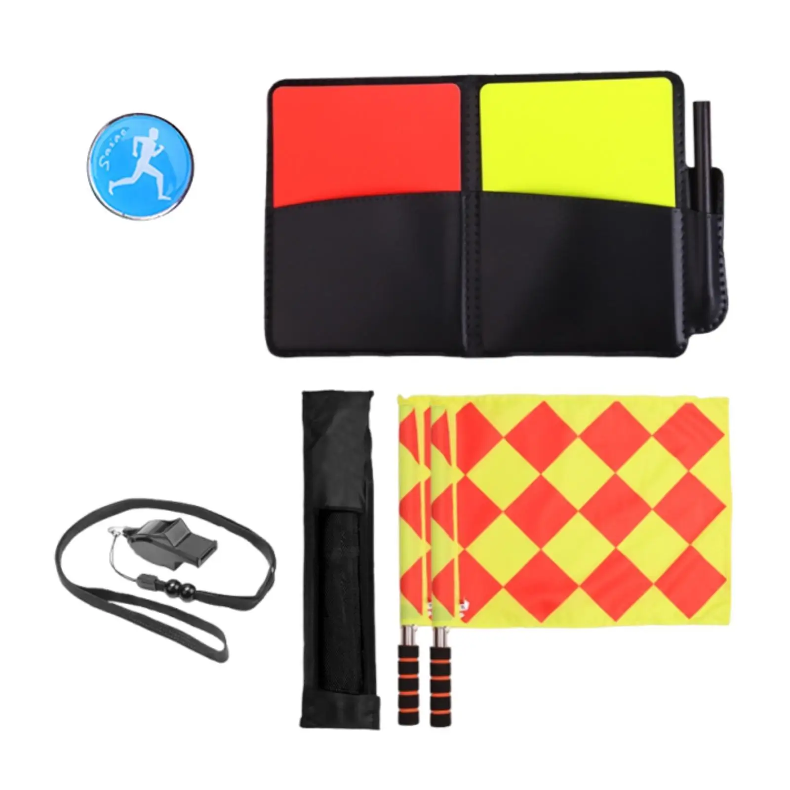 

Soccer Referee Kit Metal Pole Foam Handle Football Rugby Linesman for Outdoor Sports Basketball Training Competition Volleyball