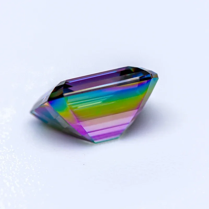 الجملة مويسانيتي الأحجار الكريمة قوس قزح اللون الأخضر الزمرد قطع مختبر نمت الماس DIY بها بنفسك سحر النساء صنع المجوهرات مع Cer #3