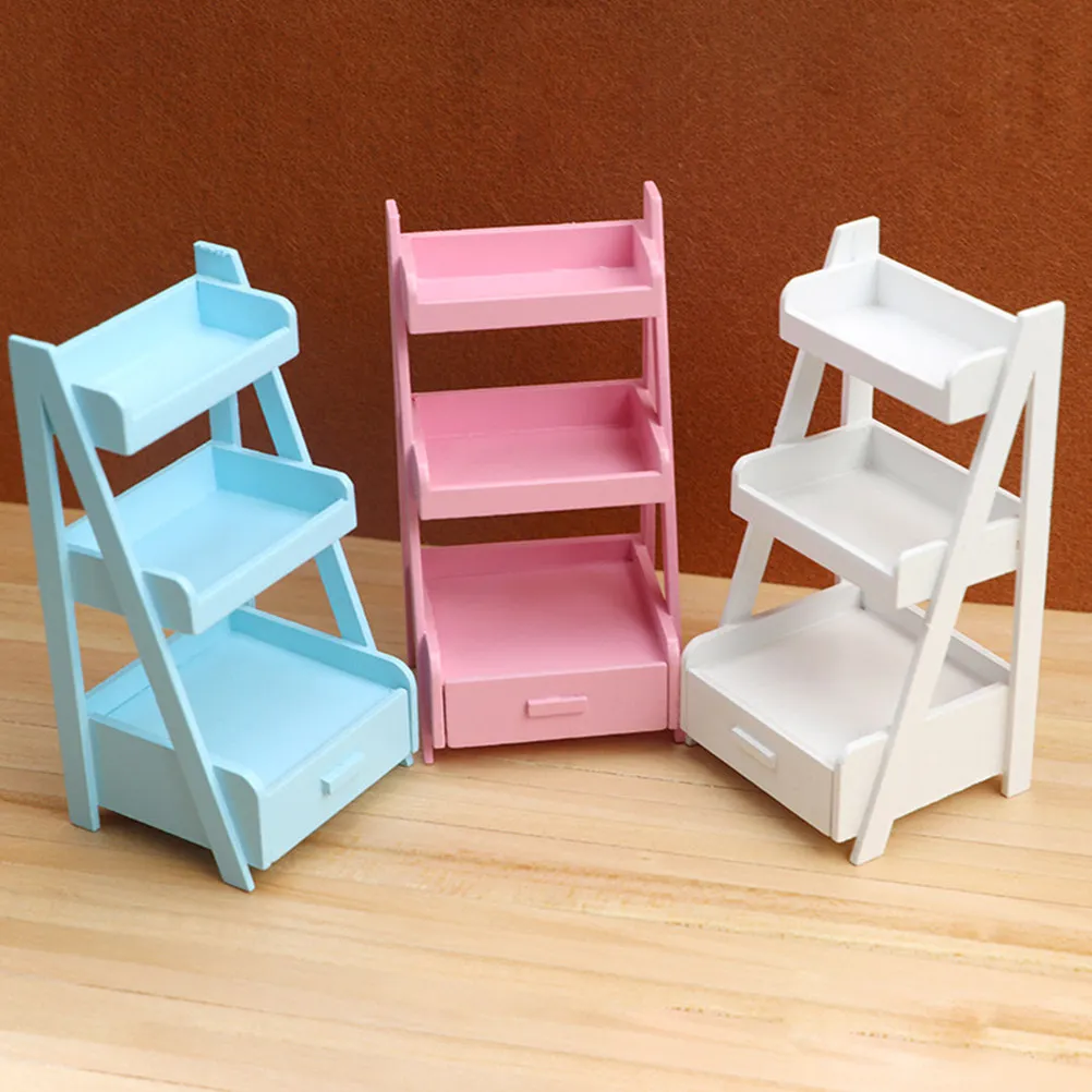 

Small Wooden Mini Shelf Decorative Long-Lasting for Dollhouse Interior Adorable Desktop Display Rack Portable Elegant Room