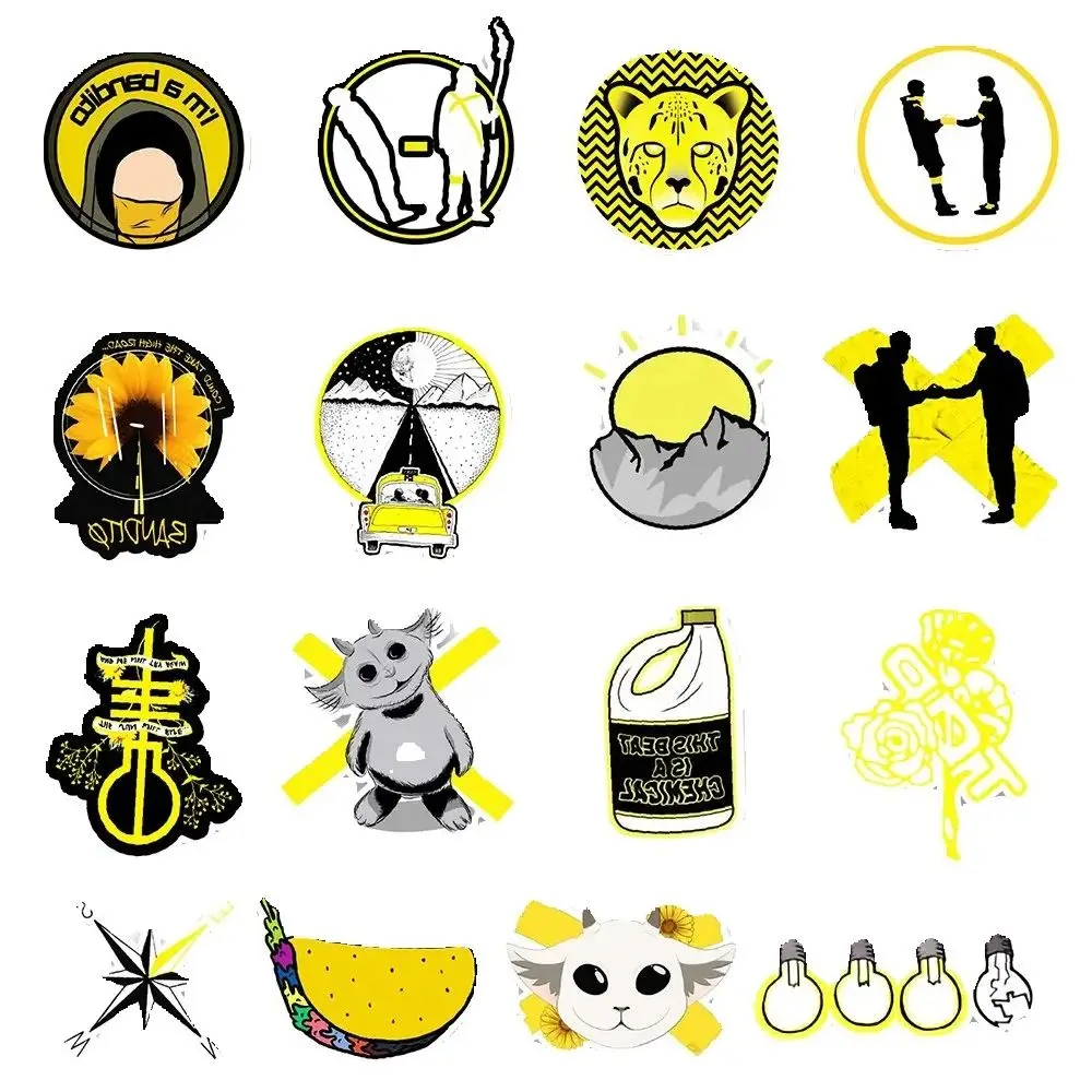 50PCS 노란색 만화 맞춤형 낙서 멋진 스티커 장난감 노트북 iPad 스케이트 보드 방수 스티커