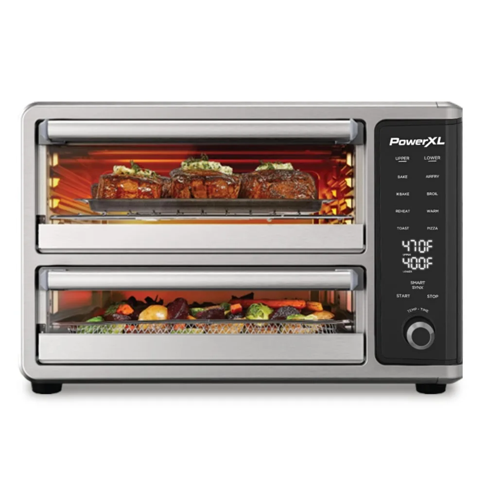 Smart Dual Door Oven, 8 Quick-Touch Cooking Presets including Air Fry, Toast, Bake, Broil, Reheat and More