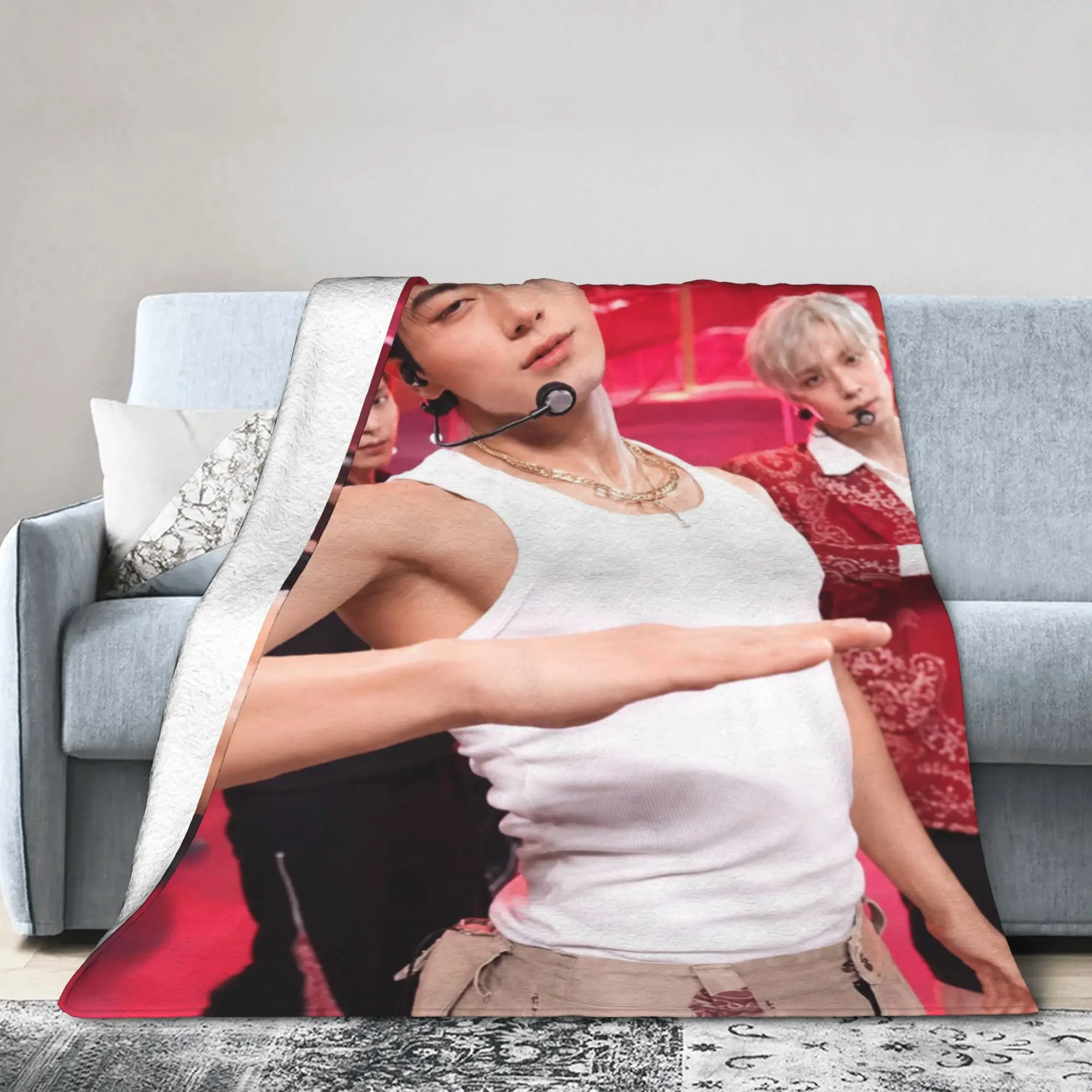 Relax choi san bad ateezs Blanket Merch Bed Decorative  Throw Blanket Soft Fleece for Travel